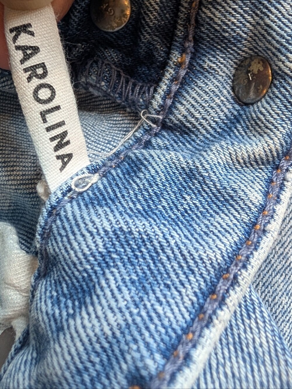 GRLFRND Karolina High Rise Distressed Jeans Light Wash Button Fly 29 - Picture 11 of 12